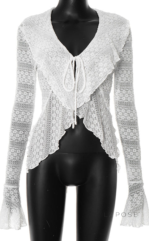 Lisbeth Lace Cardigan Top [U7KSKK3T]
