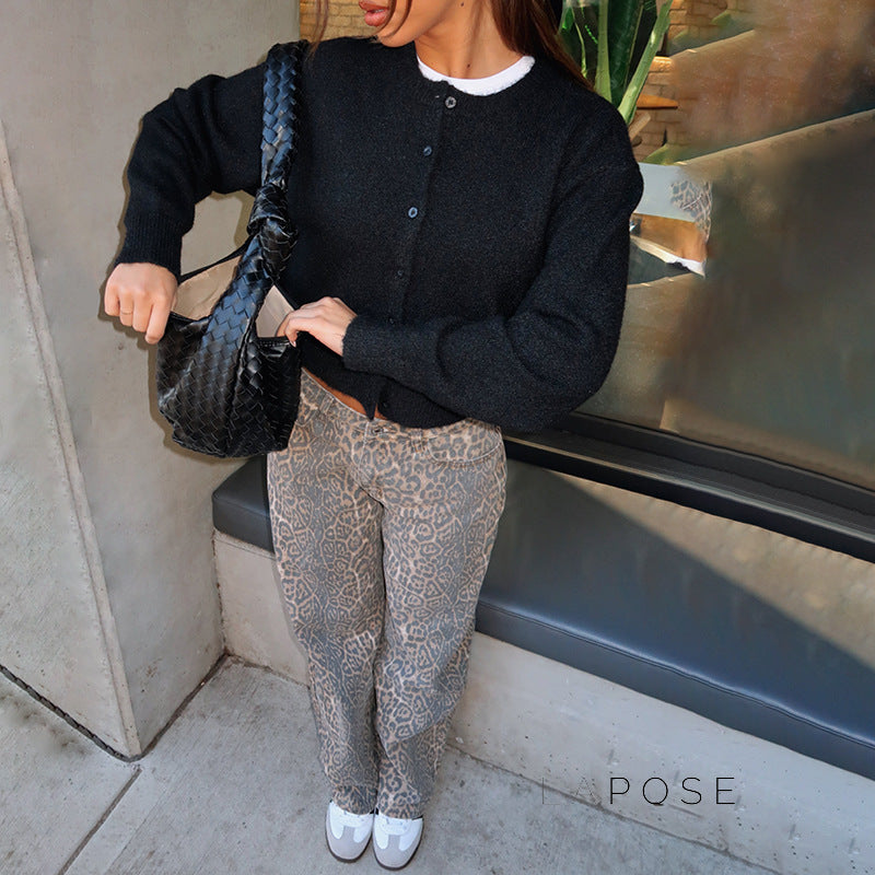 Liza Cropped Knit Cardigan [90GXDTMN]
