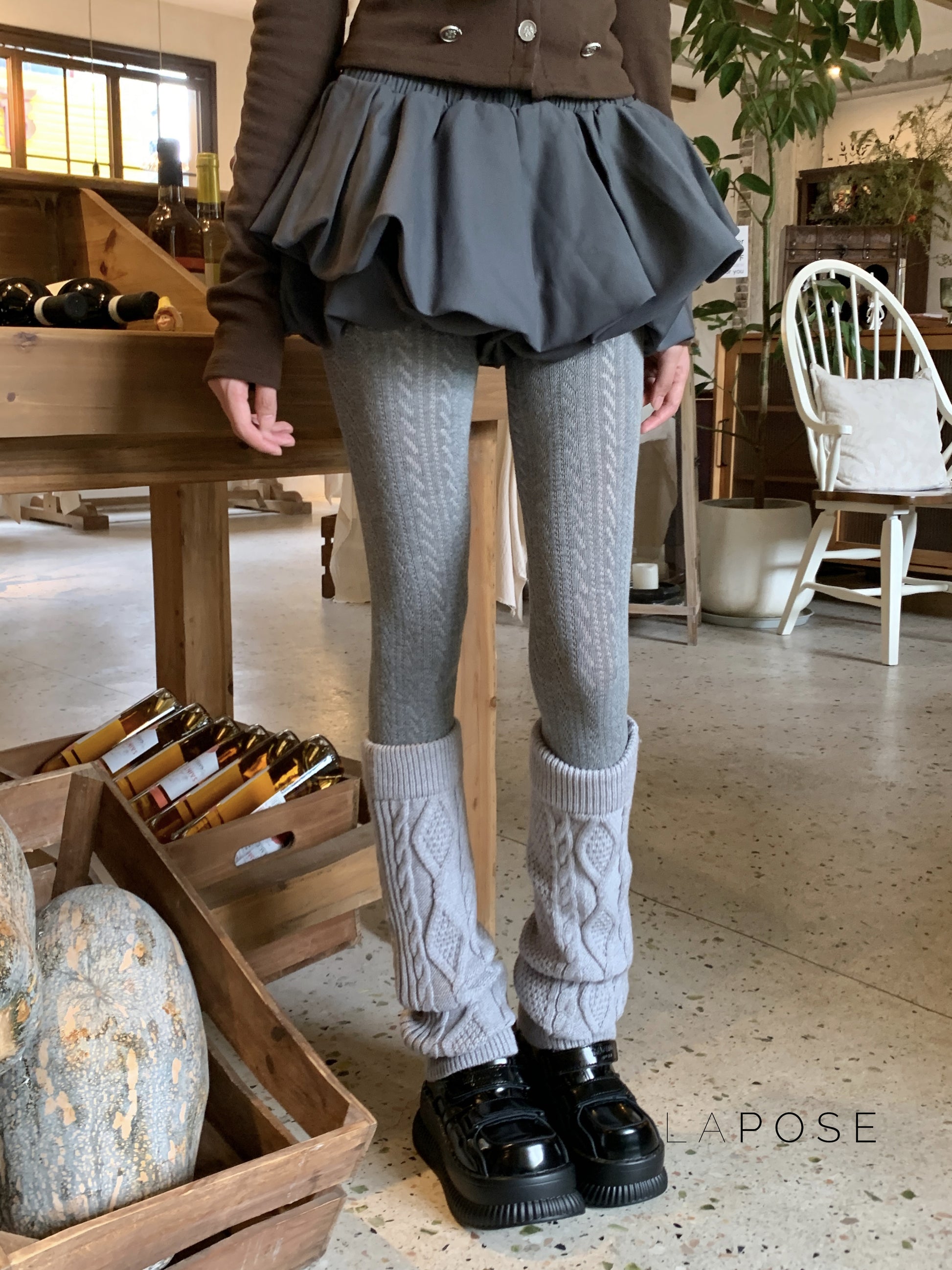 London Cozy Cable Knit Tights [B7OCME72]