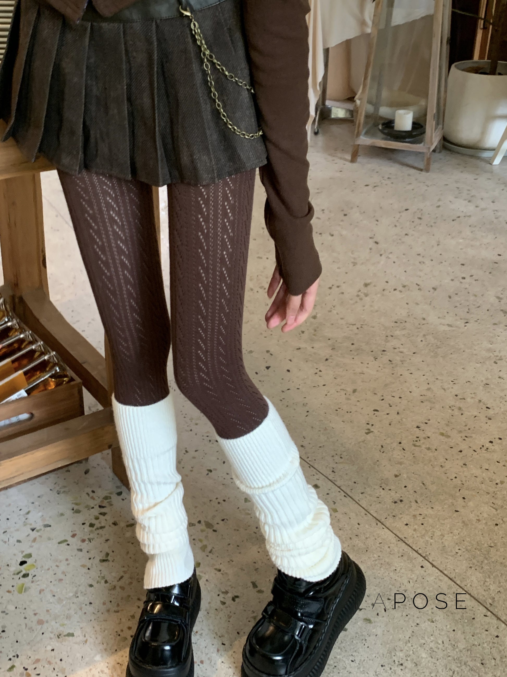 London Cozy Cable Knit Tights [CB8MBFC1]