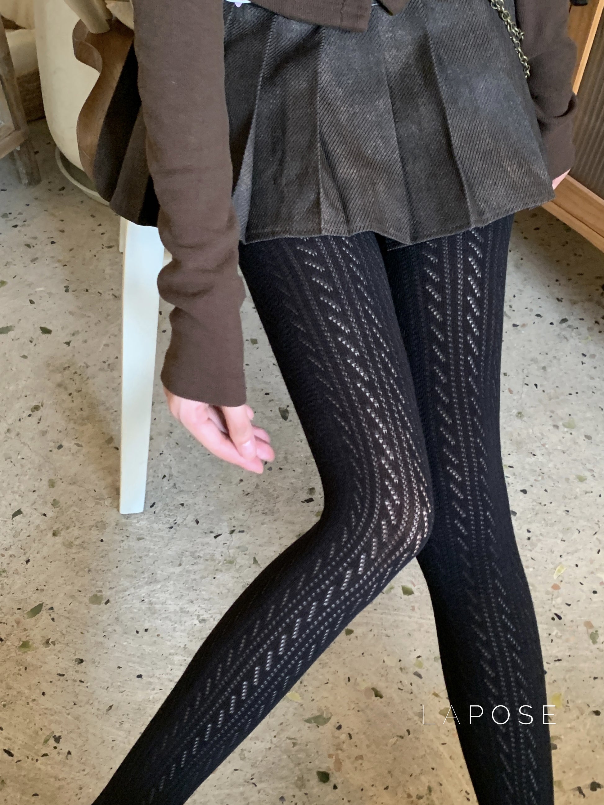 London Cozy Cable Knit Tights [NNETF305]