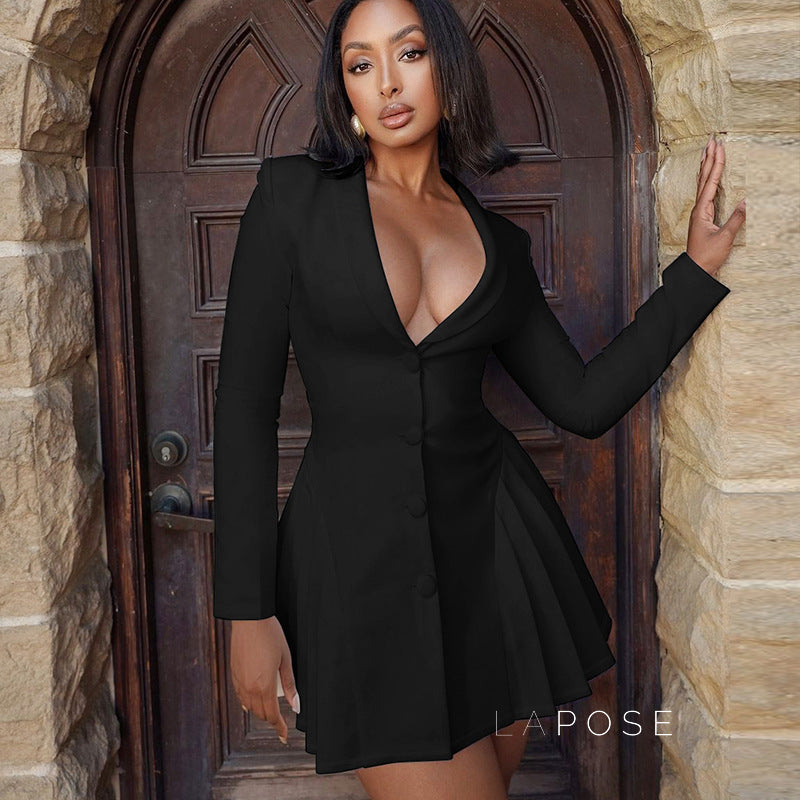 Louella Collared Ruffle Mini Dress [LQX2PIB7]