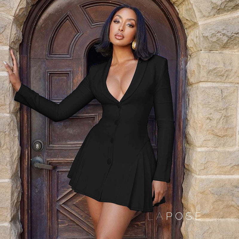 Louella Collared Ruffle Mini Dress [QWJ7A2R6]