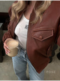 Lua Red Moto Faux Leather Jacket [53KZHW47]