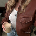 Lua Red Moto Faux Leather Jacket [0RXS0HN9]