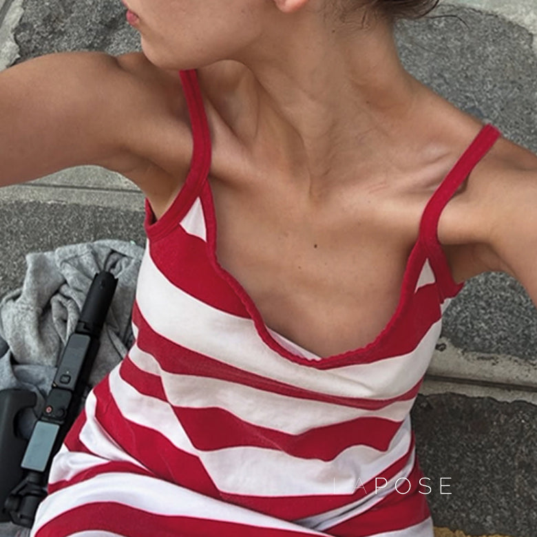 Luana Striped A-Line Mini Dress [B312NAC9]