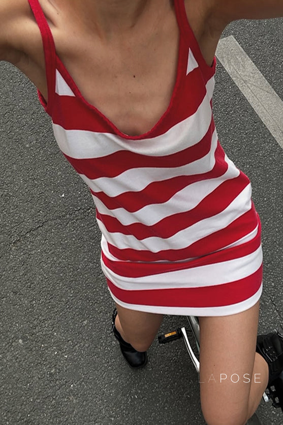 Luana Striped A-Line Mini Dress [J82EJBZ5]