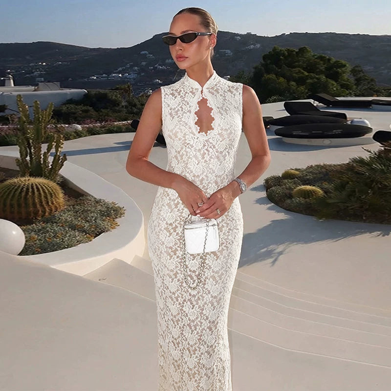 LaPose - Lucca Lace Cutout Maxi Dress