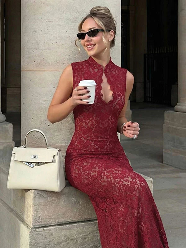 LaPose - Lucca Lace Cutout Maxi Dress