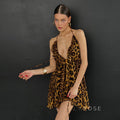 Lucy Halter Leopard Mini Dress [7OTDGHKB]