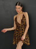 Lucy Halter Leopard Mini Dress [D5MAQWKU]