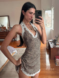 Lyanna Printed Halter Mini Dress [ML9615SI]