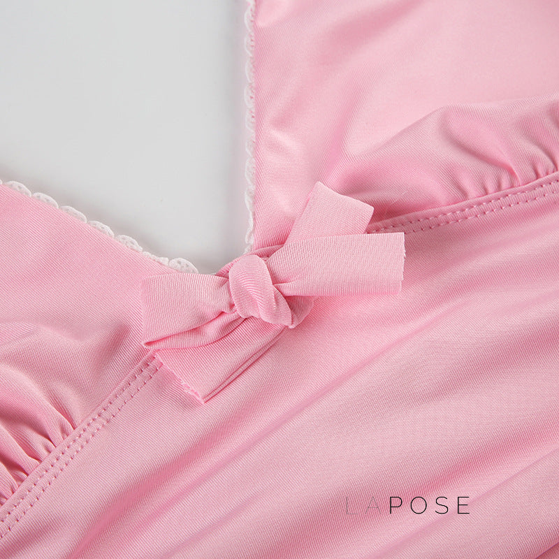 Lynnleigh Pink Halter Crop Top [SYLY6IZB]