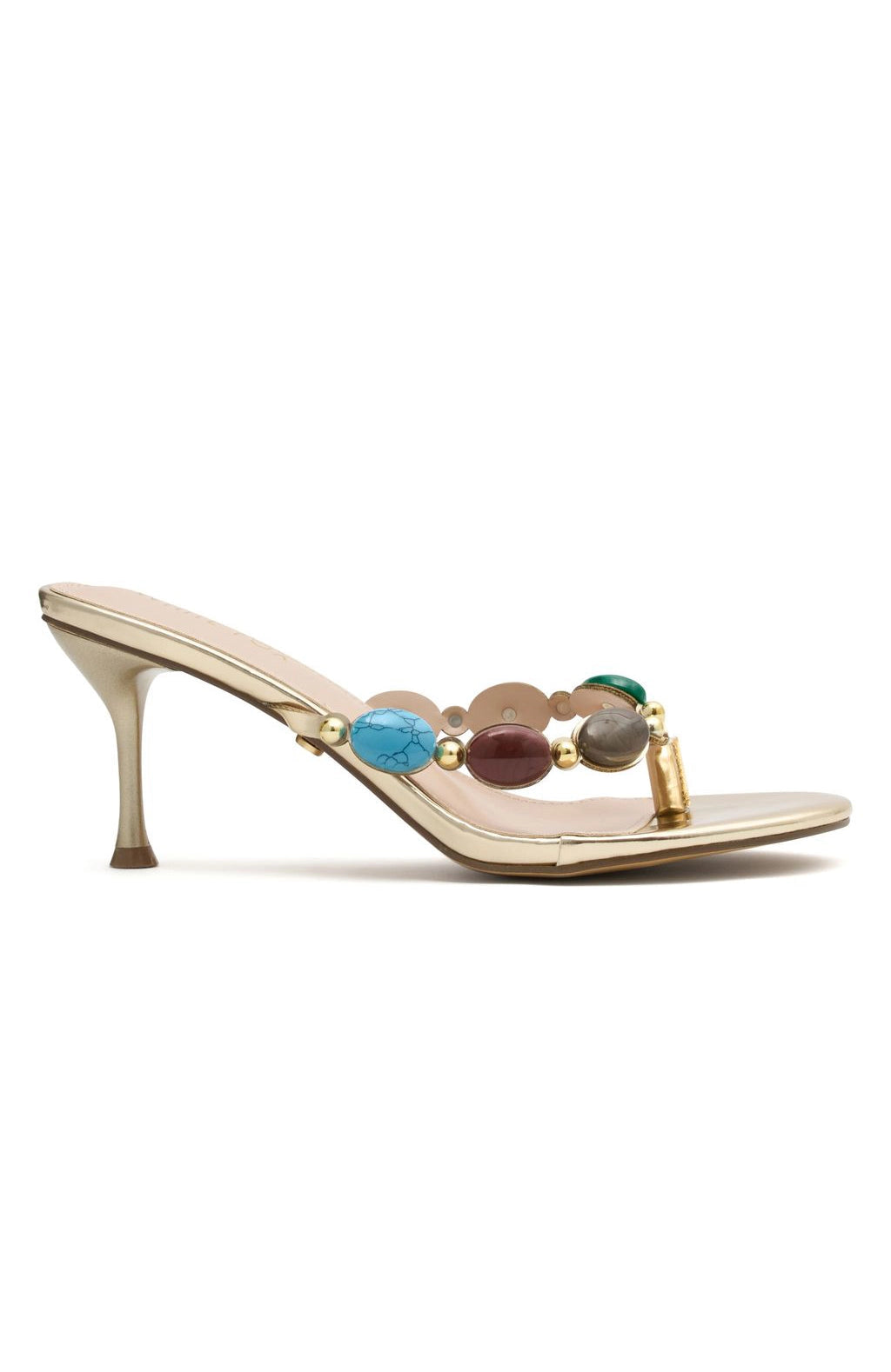 LaPose Lyra Beaded Metallic Mules