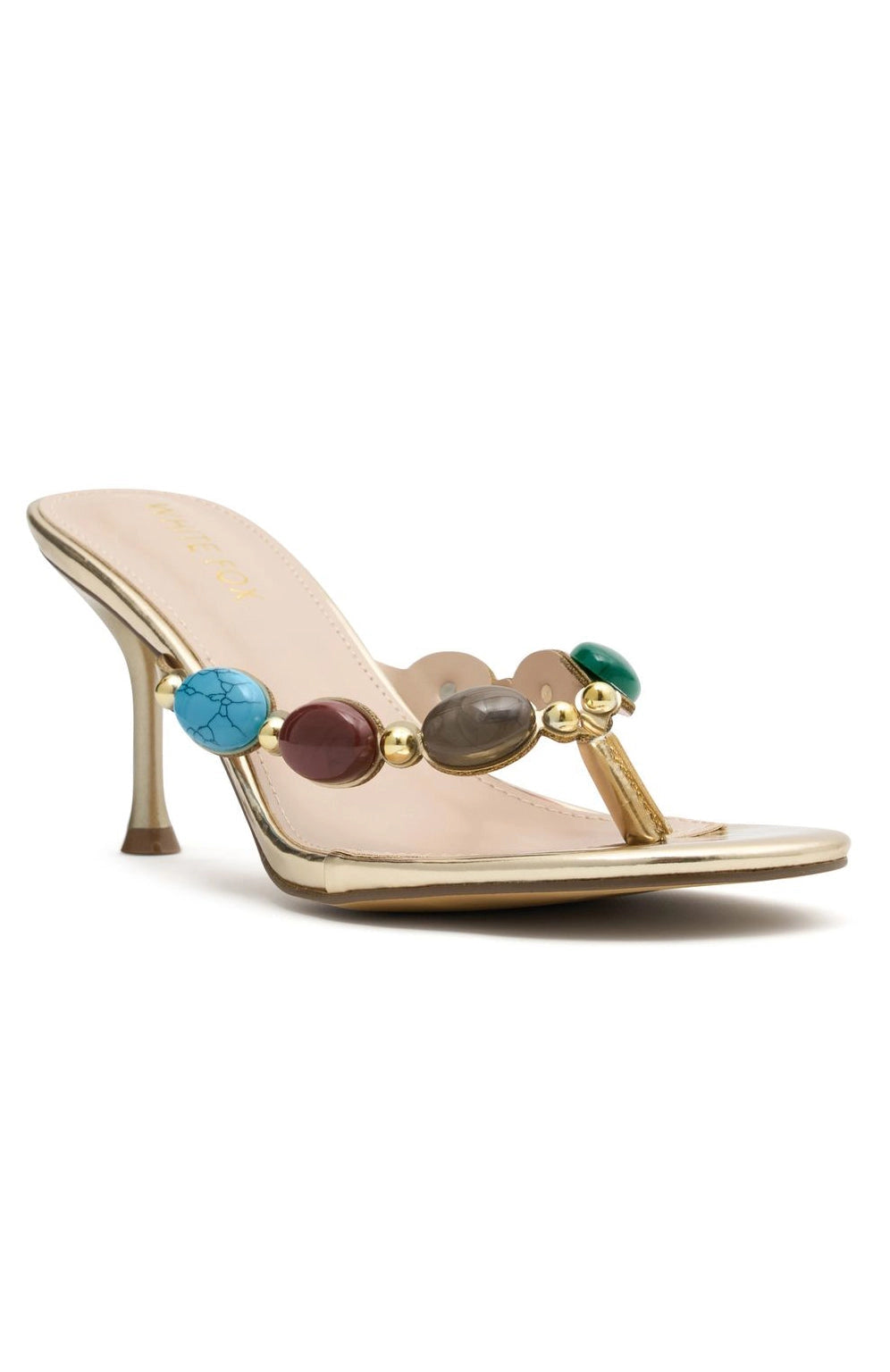 LaPose Lyra Beaded Metallic Mules