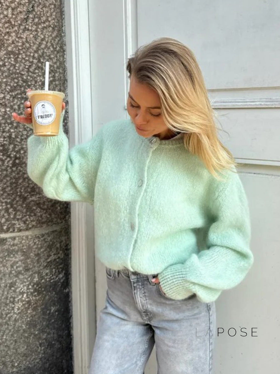 Lyrik Macaron Knit Cardigan [58V1KTFT]