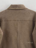 Lyvia Faux Suede Button Jacket [7J91UBRA]