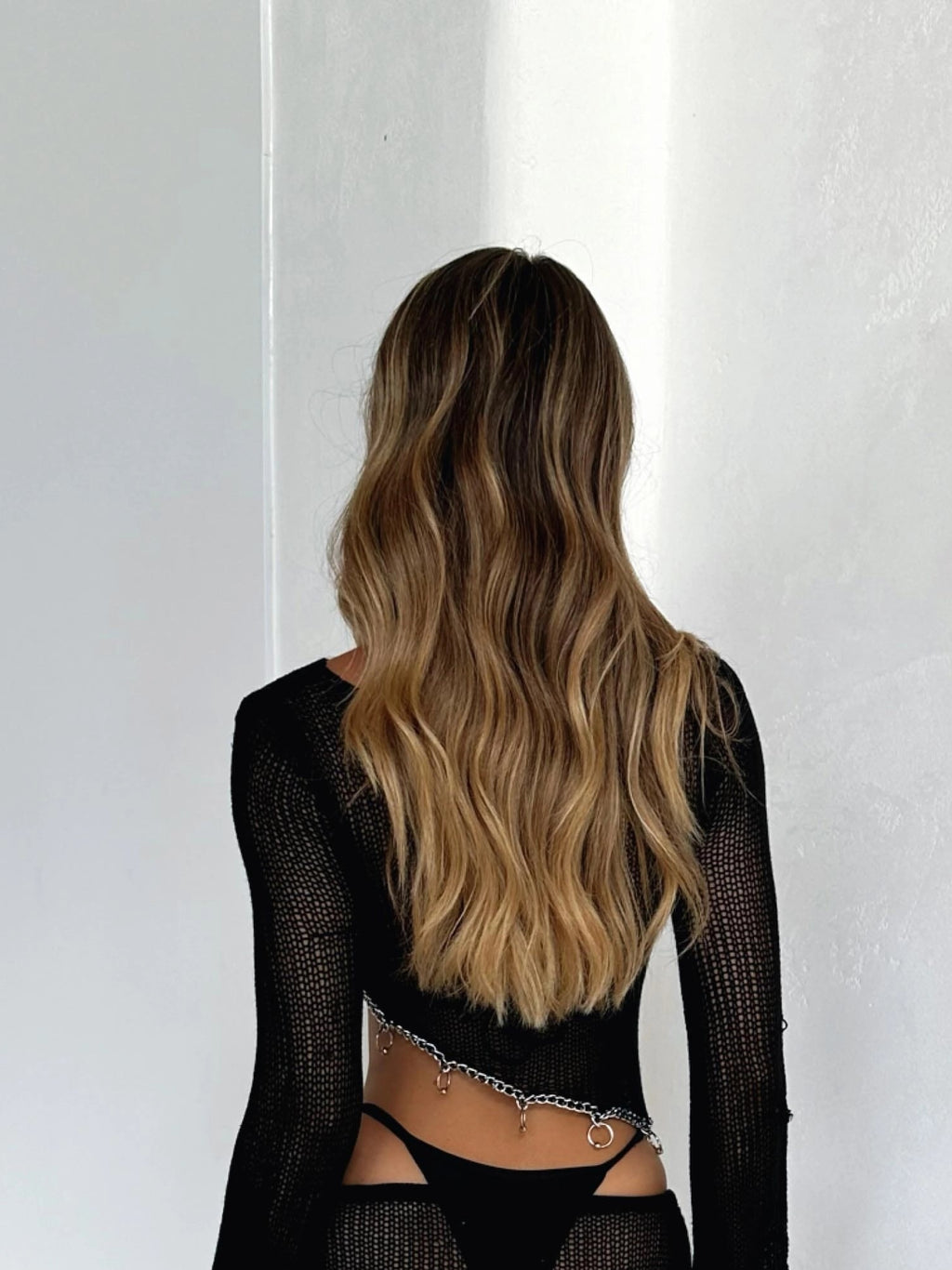 LaPose Lyvia Sheer Crochet Mini Skirt