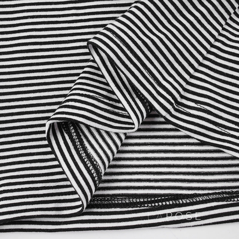 Macie Contrast Stripe Knit Top [UST2K016]