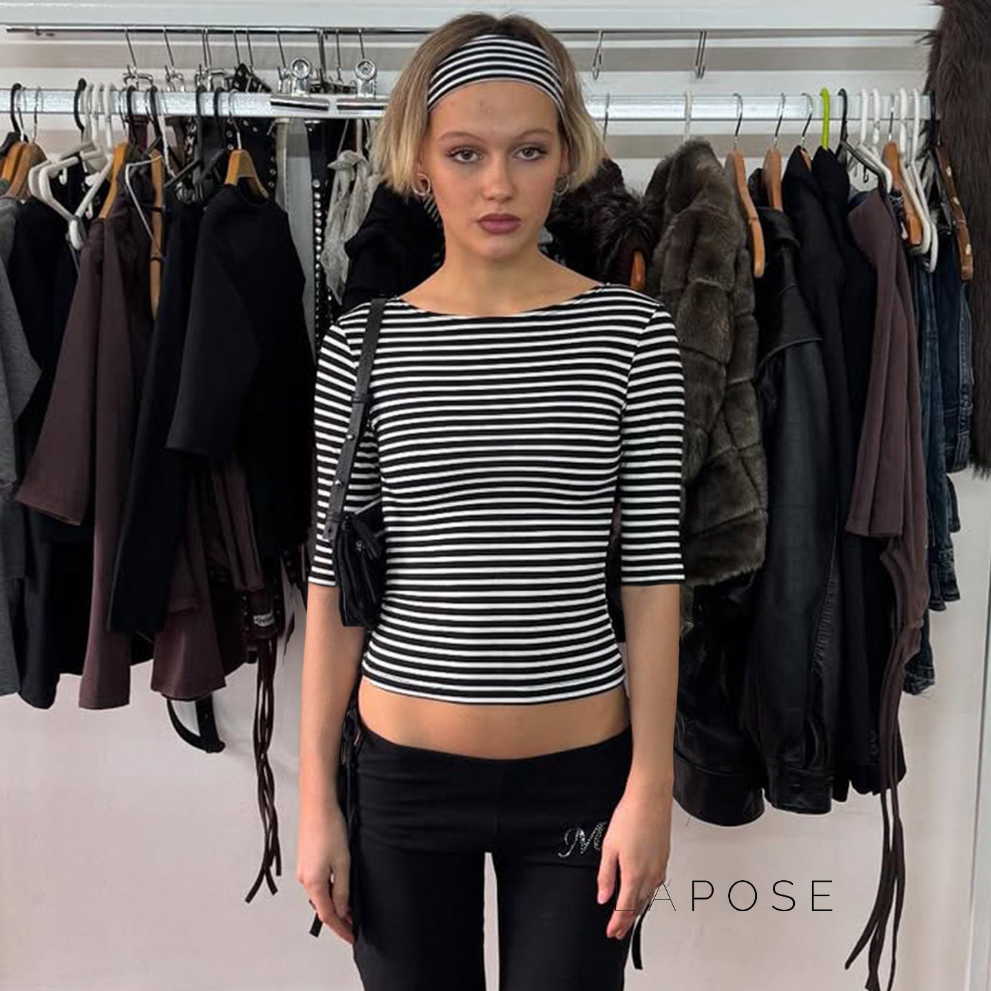 Macie Contrast Stripe Knit Top [AXOCWGHZ]