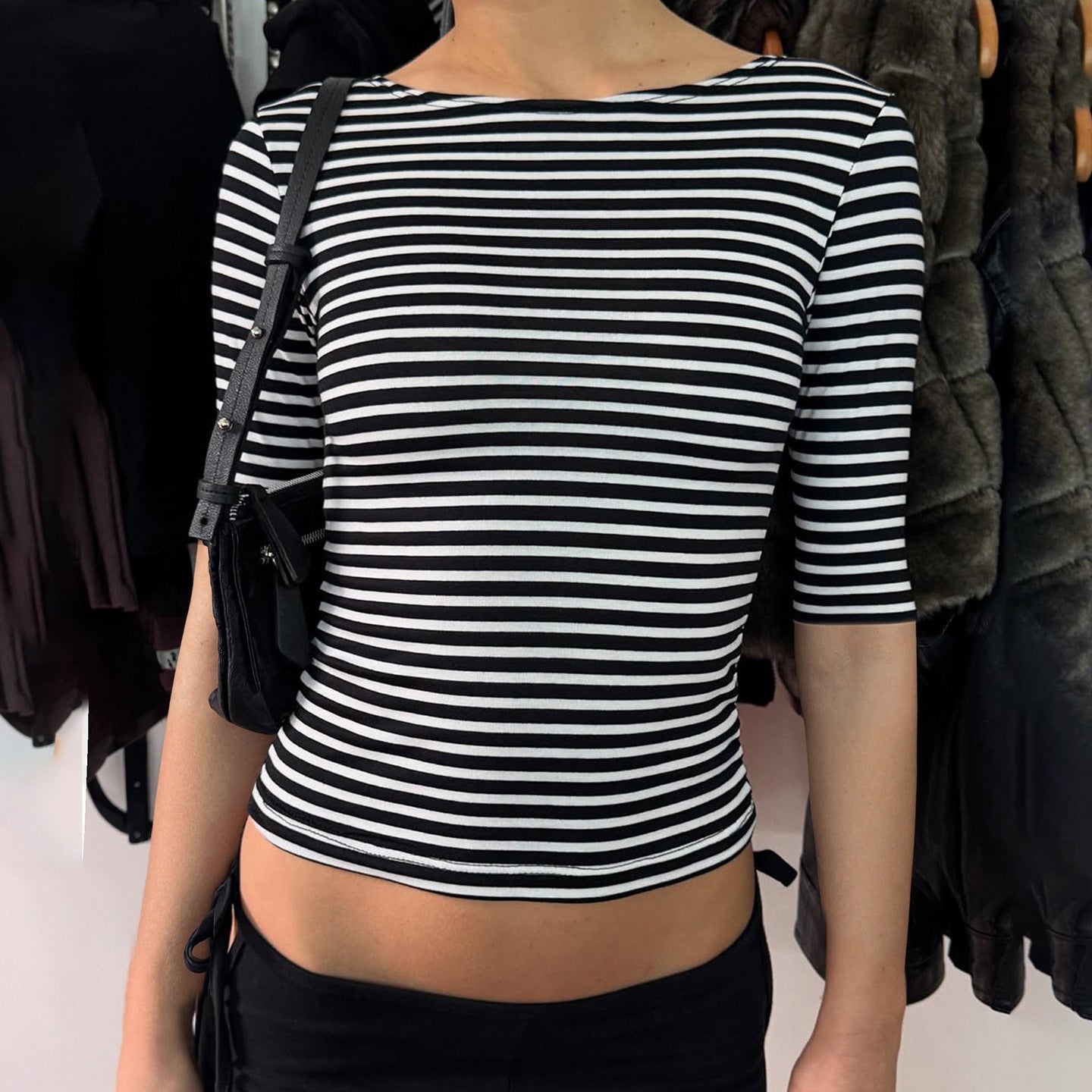 Macie Contrast Stripe Knit Top [MH5DSZ3B]