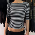 Macie Contrast Stripe Knit Top [MH5DSZ3B]