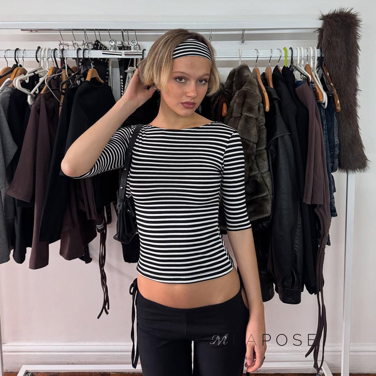 Macie Contrast Stripe Knit Top [FYDJJ008]