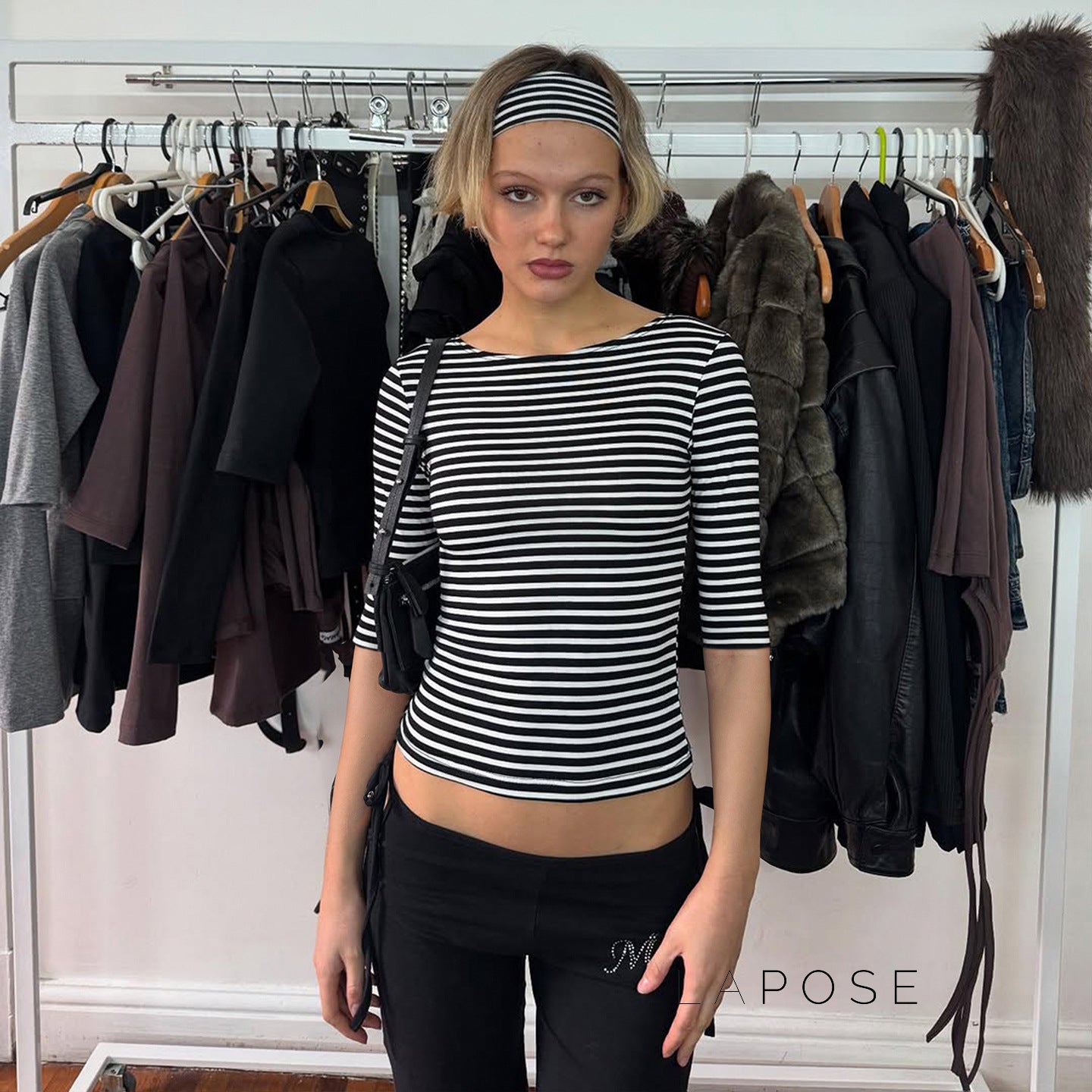 Macie Contrast Stripe Knit Top [WS96TPDO]