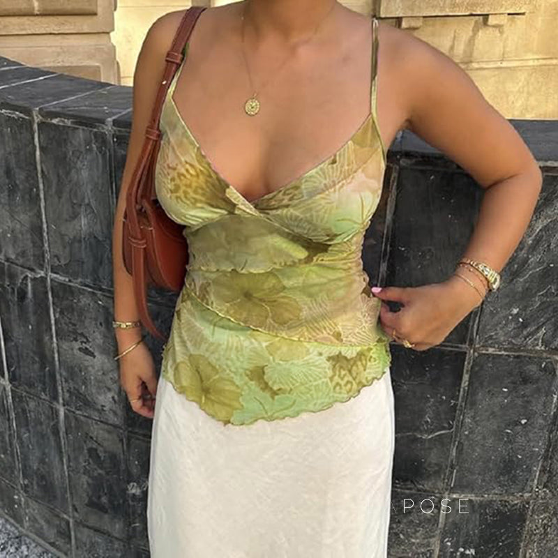 Mackenna Floral Mesh Crop Top