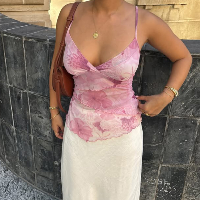 Mackenna Floral Mesh Crop Top