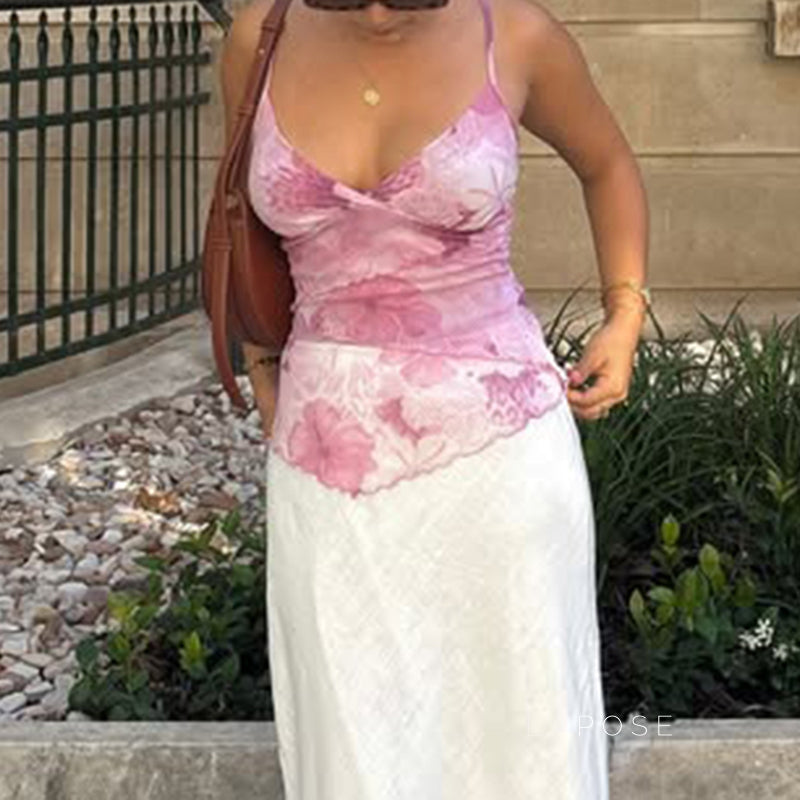 Mackenna Floral Mesh Crop Top