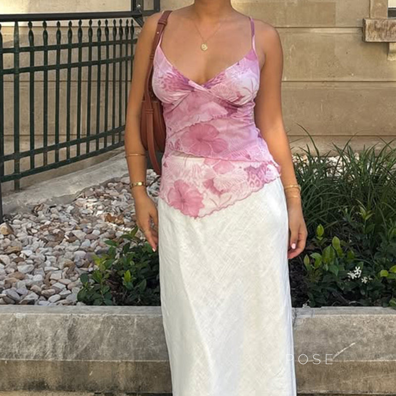 Mackenna Floral Mesh Crop Top