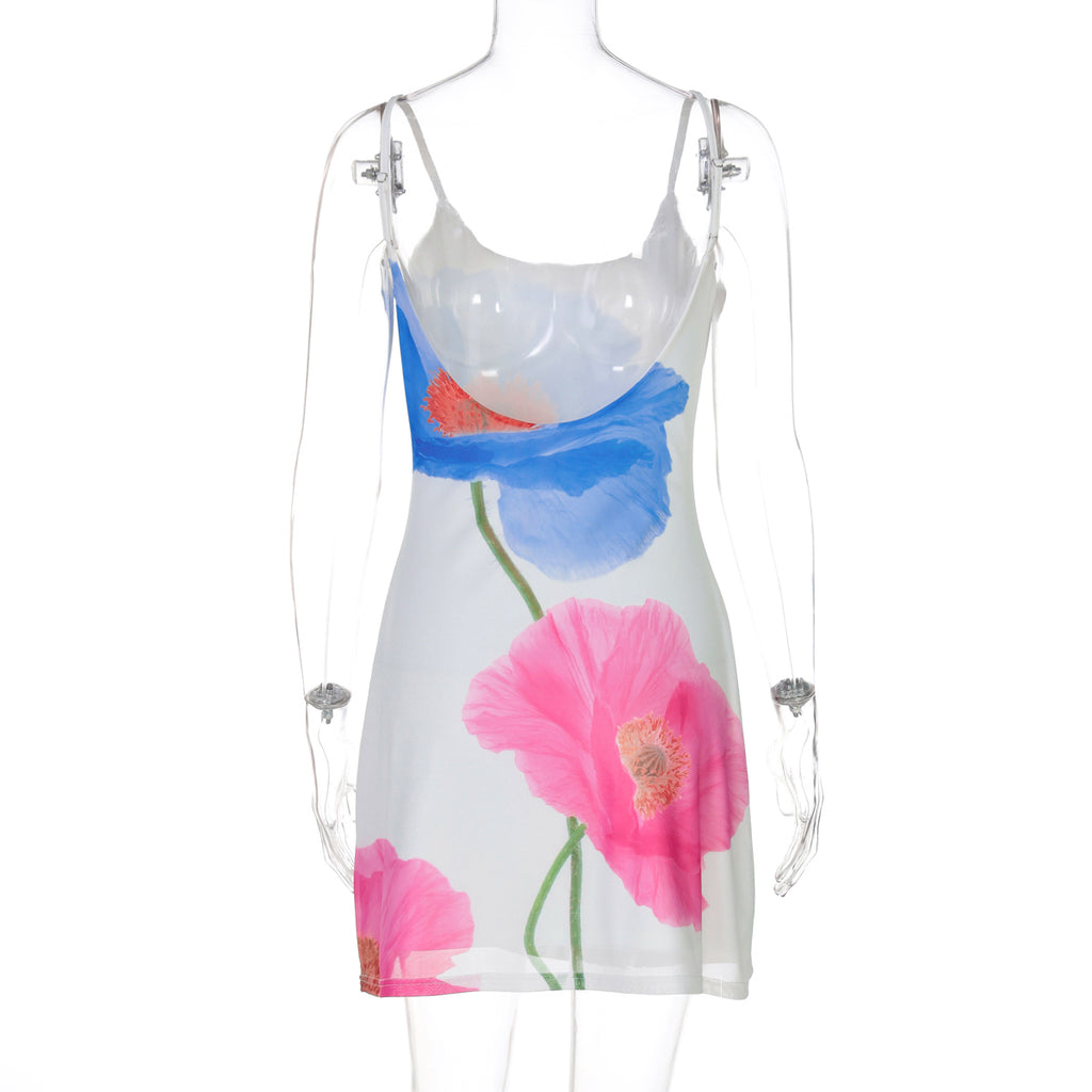Madalena Backless Floral Midi Dress