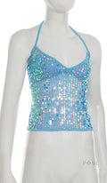 Maddalyn Sequin Strap Top [KMEX1FL6]