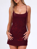 LaPose Maddisyn Diamante Mini Dress - Wine