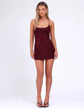 LaPose Maddisyn Diamante Mini Dress - Wine
