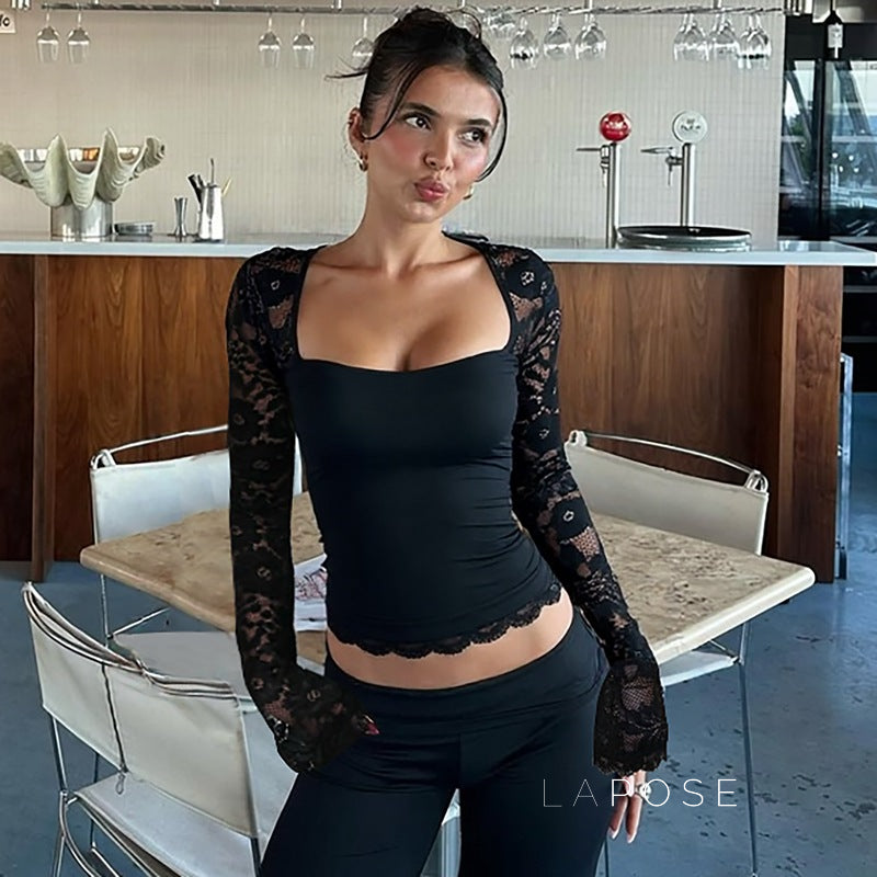 Madelyne Hollow Lace Crop Top [XIAETEPT]