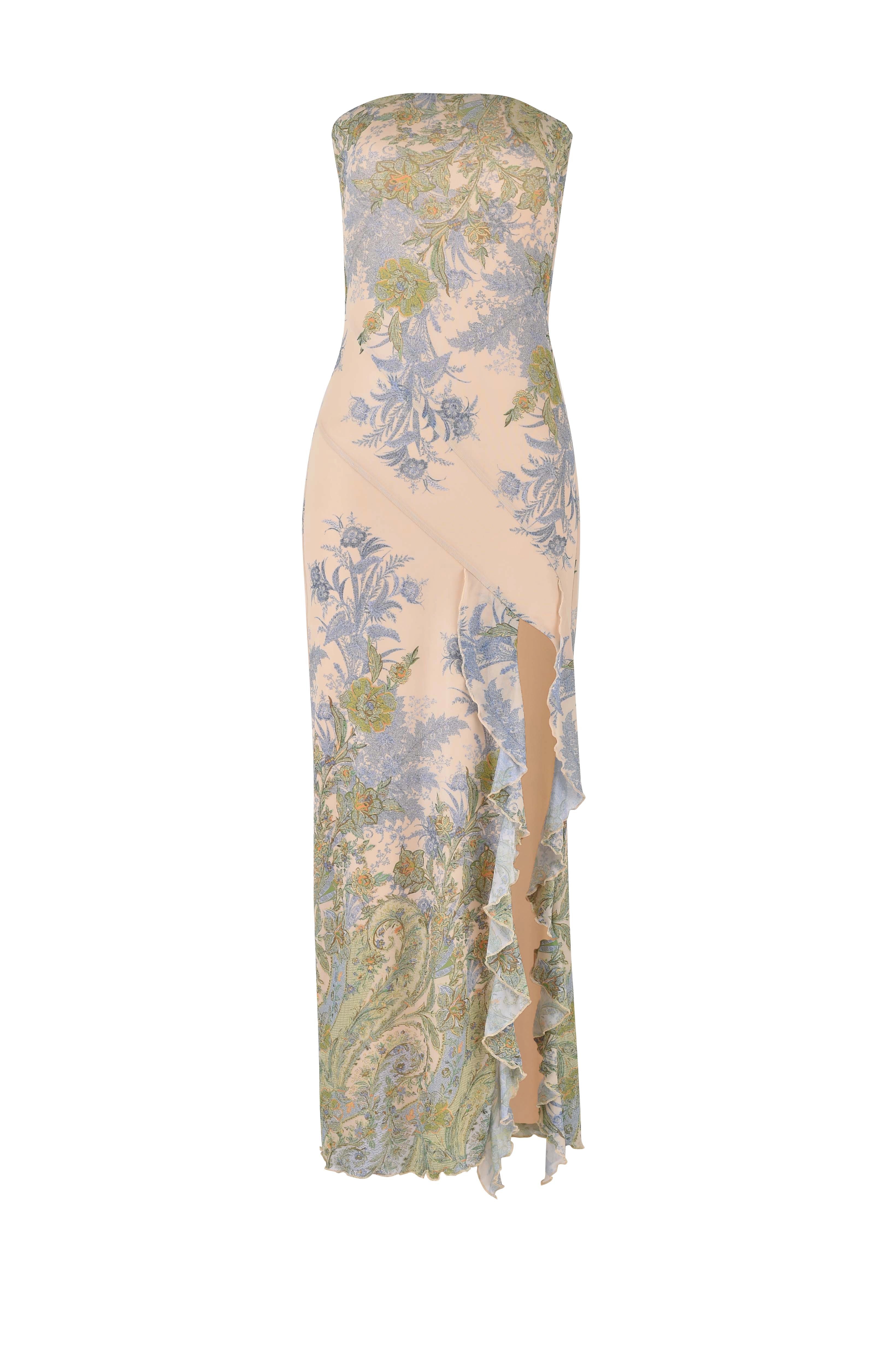 LaPose Madelyne Printed Slit Maxi Dress