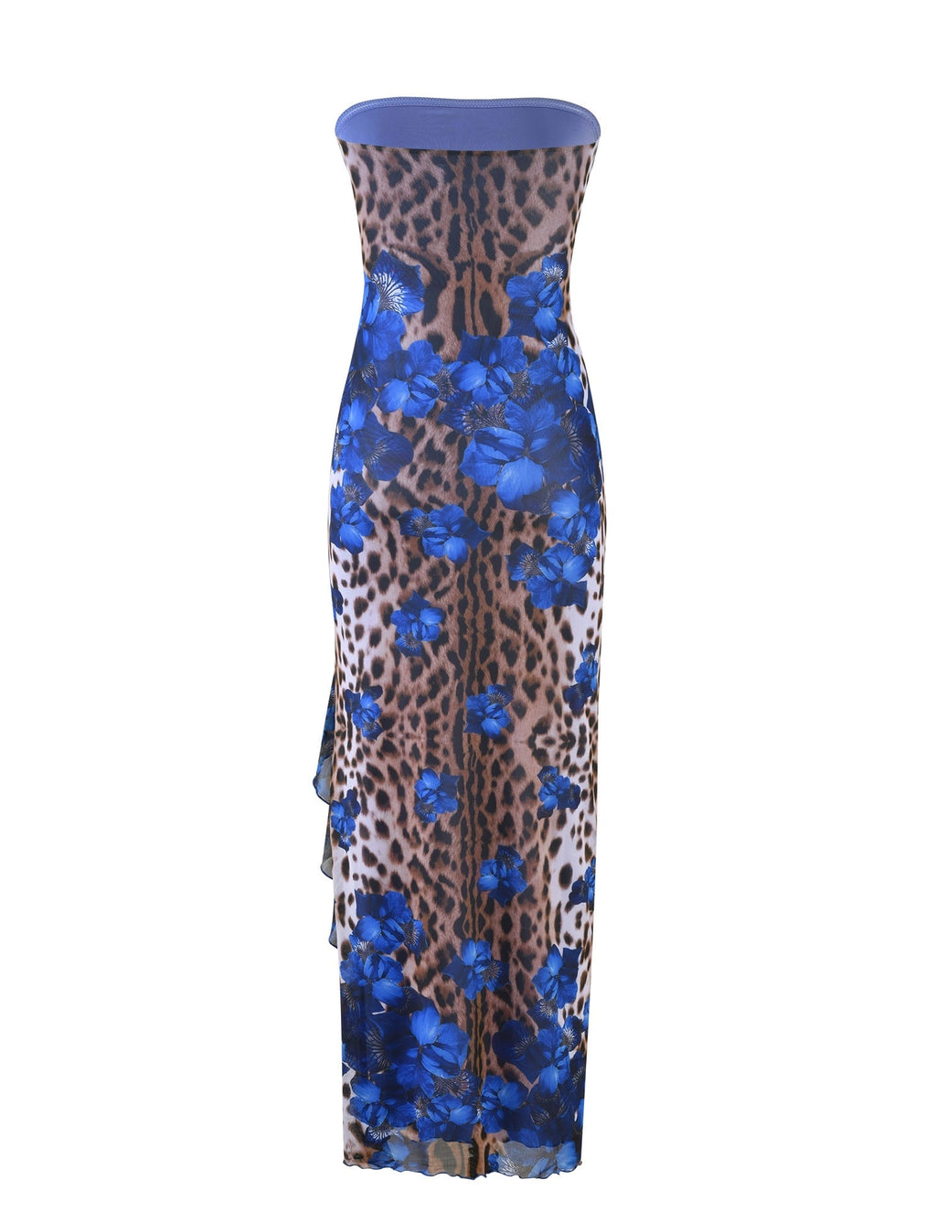 LaPose Madelyne Printed Slit Maxi Dress - Leopard