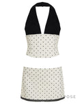 Madyson Polka Dot Halter Skirt Set [7SO8KC93]