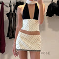 Madyson Polka Dot Halter Skirt Set [POZXQT8O]