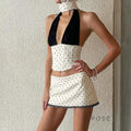 Madyson Polka Dot Halter Skirt Set [T4B1U4TO]