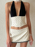 Madyson Polka Dot Halter Skirt Set [QKEOX2CD]