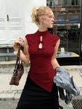 LaPose - Mae Asymmetric Bow Cut-Out Top