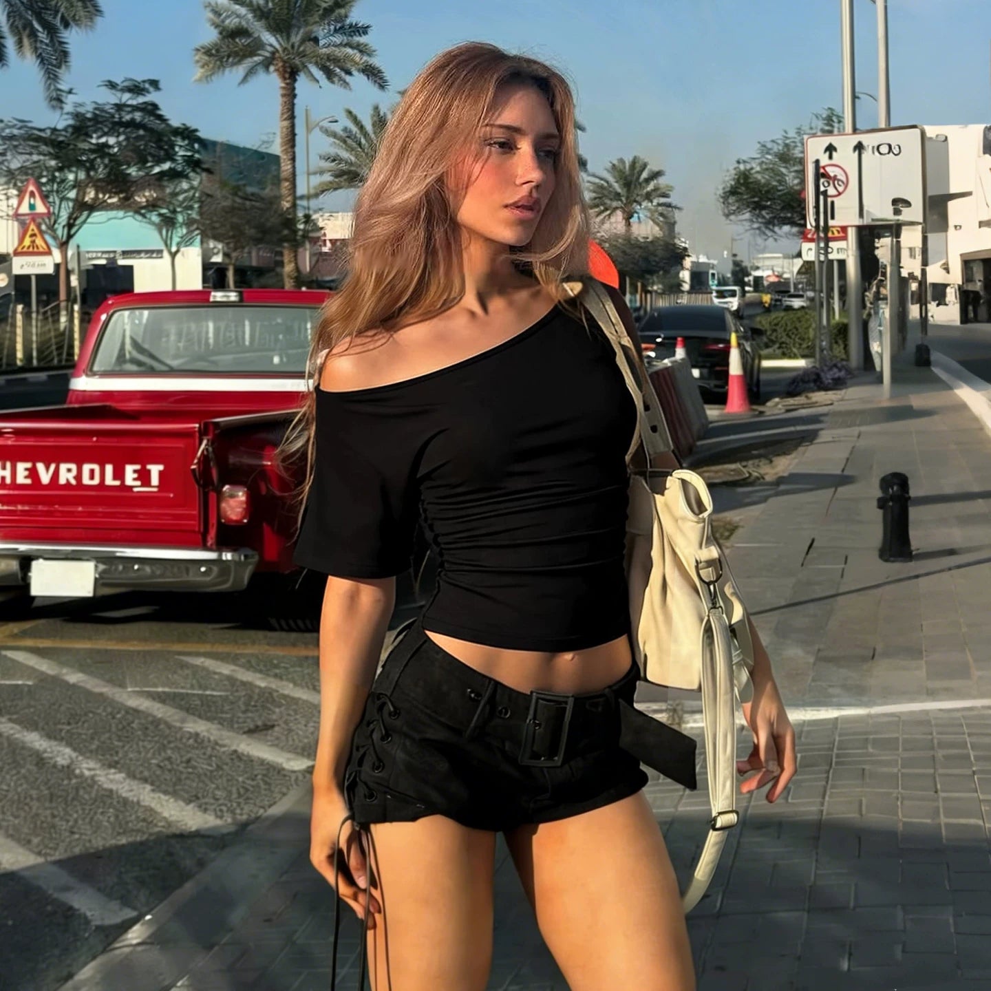 Mae Off Shoulder Ruched Top - Black Color