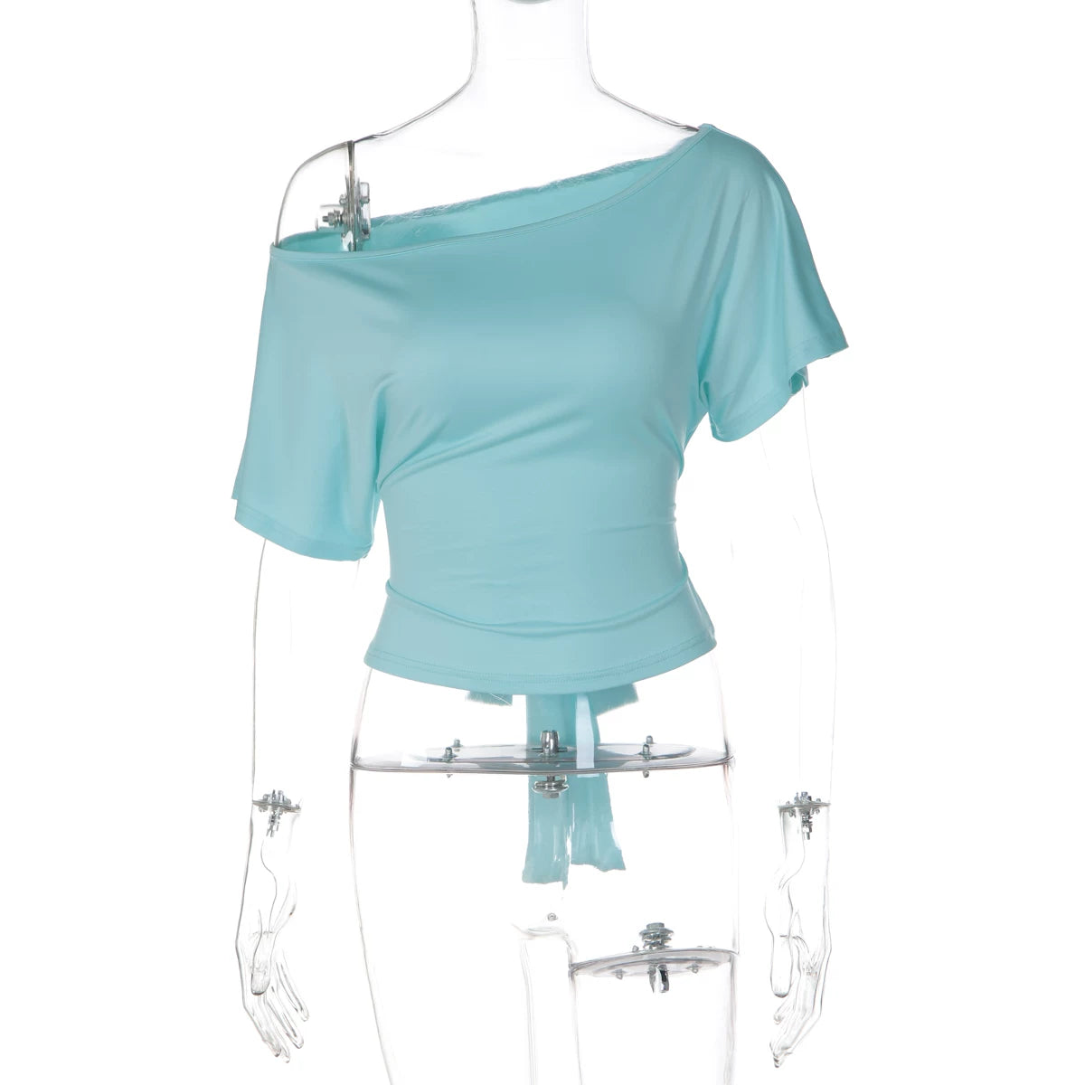 Mae Off Shoulder Ruched Top - Mint Green Color