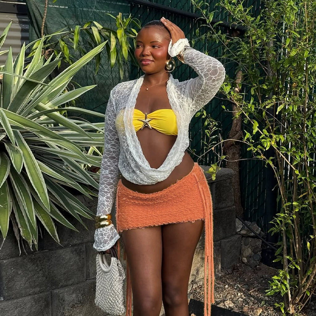 Mae Tassel Knit Mini Skirt