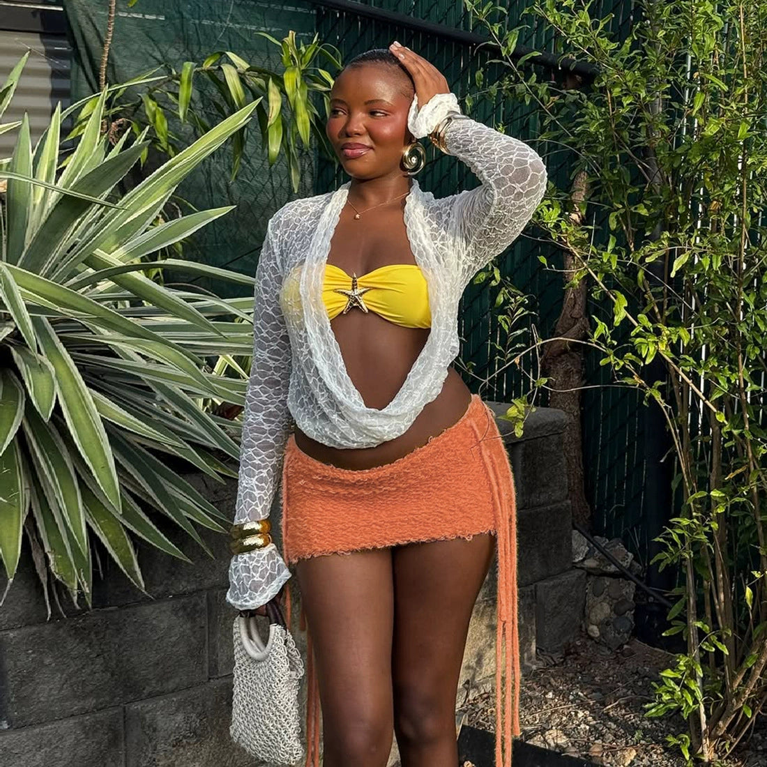 Mae Tassel Knit Mini Skirt
