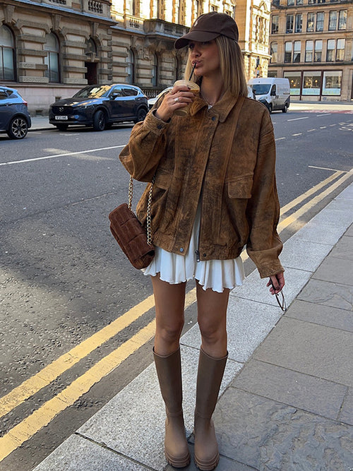 Maebry Faux Suede Cropped Jacket [U8Q7AE8K]