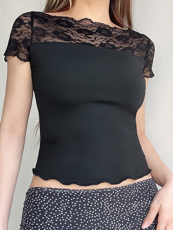 Maelee Lace Crop Top [2TYHD24W]